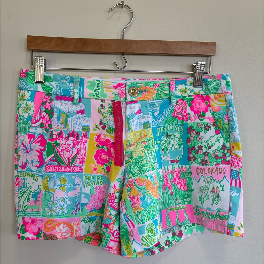 NWT Lilly Pulitzer size 4 Callahan knit shorts, Pop Up Lilly State of Mind
